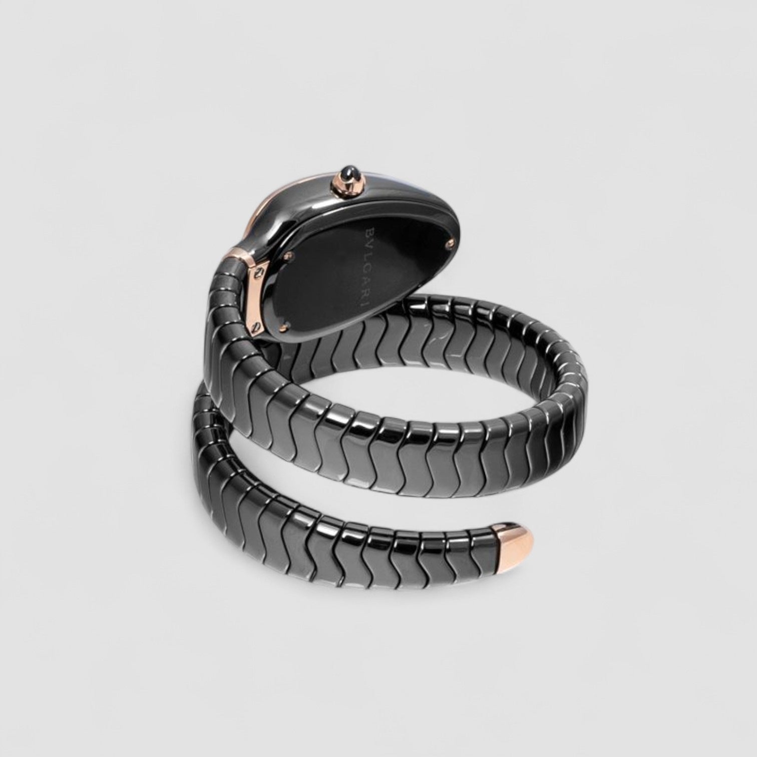 Serpenti Spiga Quartz Black Lacquered Dial Ladies Watch 35mm