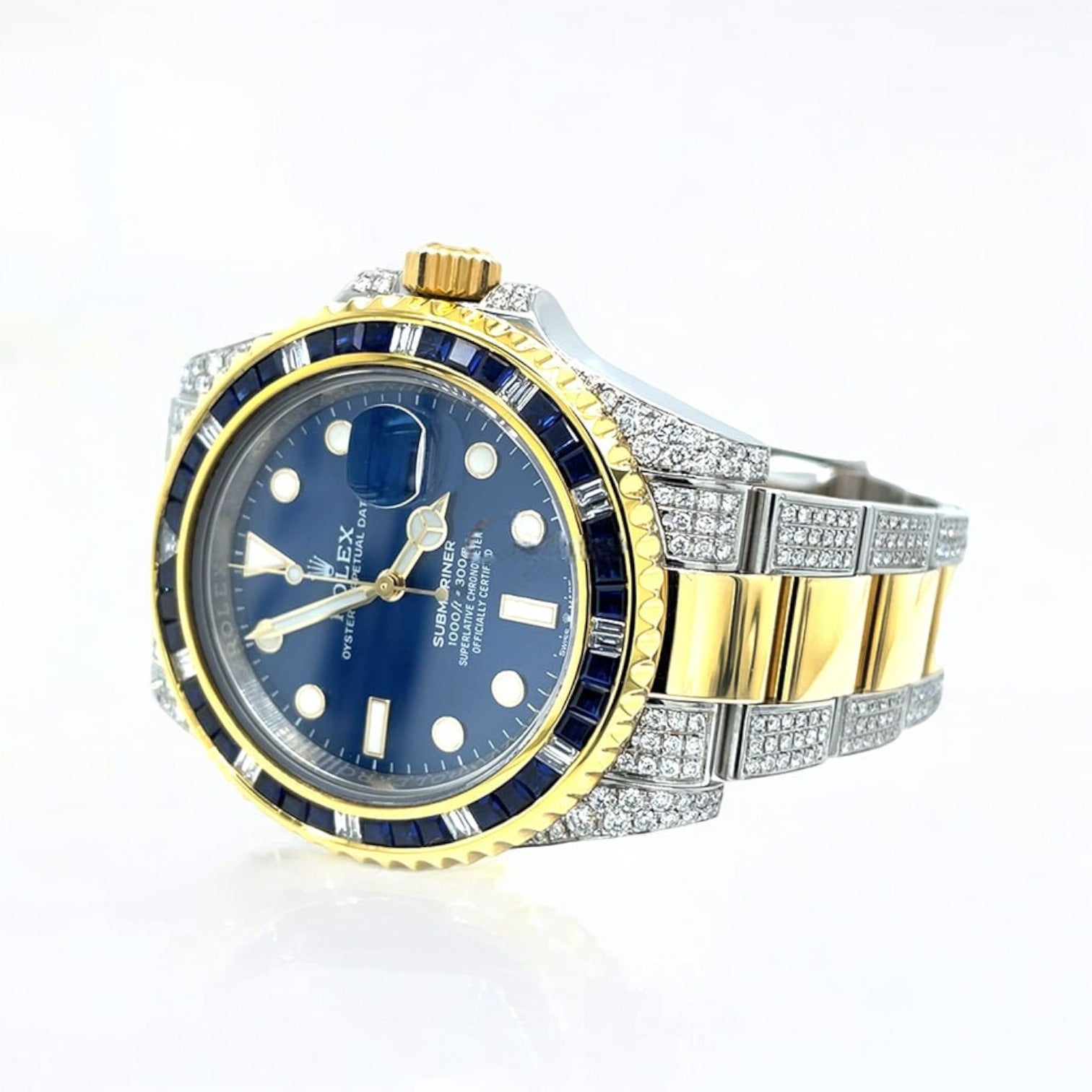 Submariner Date – Oyster – Royal Blue Dial – Custom Diamond-Set - Iced out