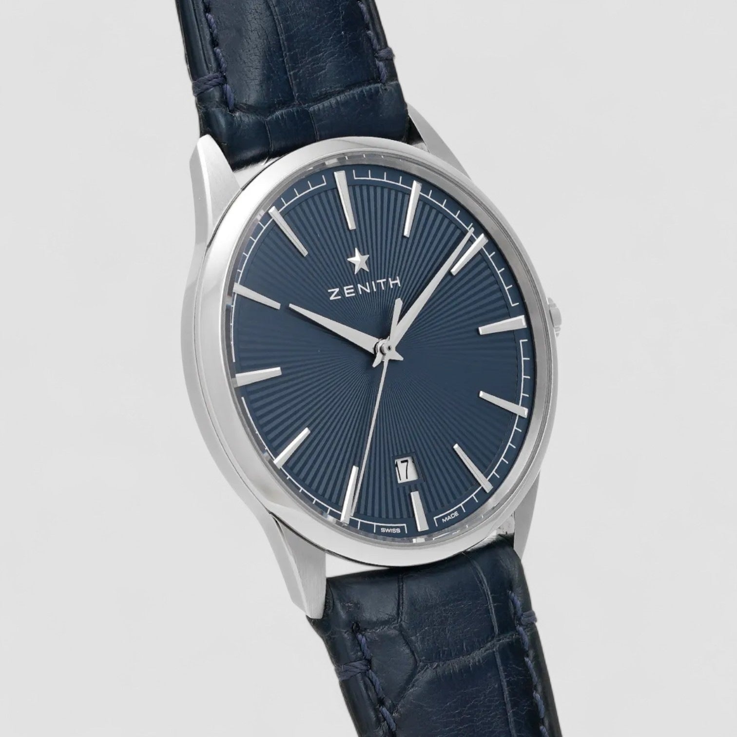 Elite Automatic Blue Sunray patterned Dial Steel Men's Watch