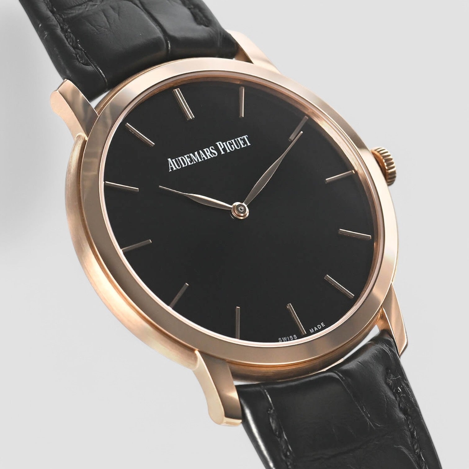 Jules Audemars ultra thin 18K Rose Gold black dial