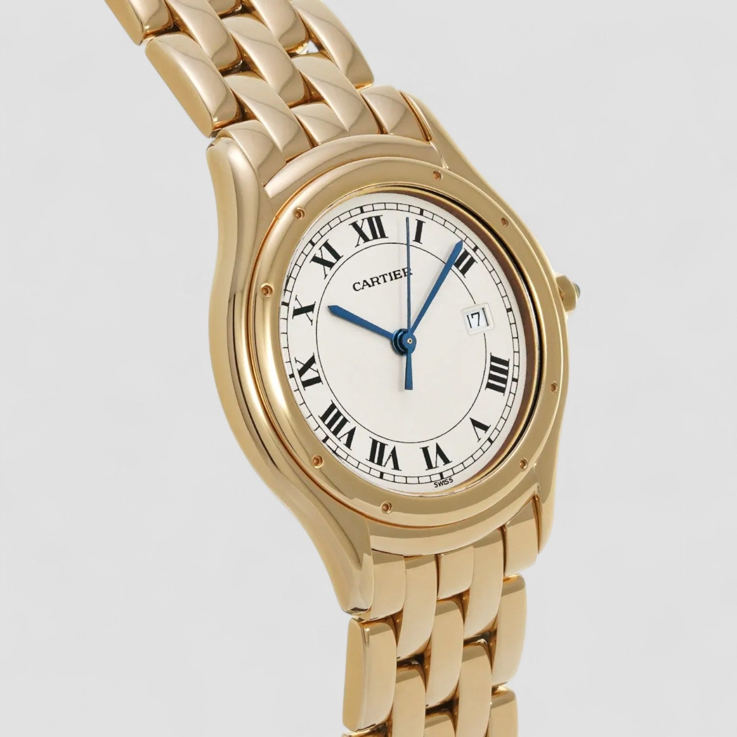 Cougar Yellow Gold Silver Dial Quartz Mens Watch