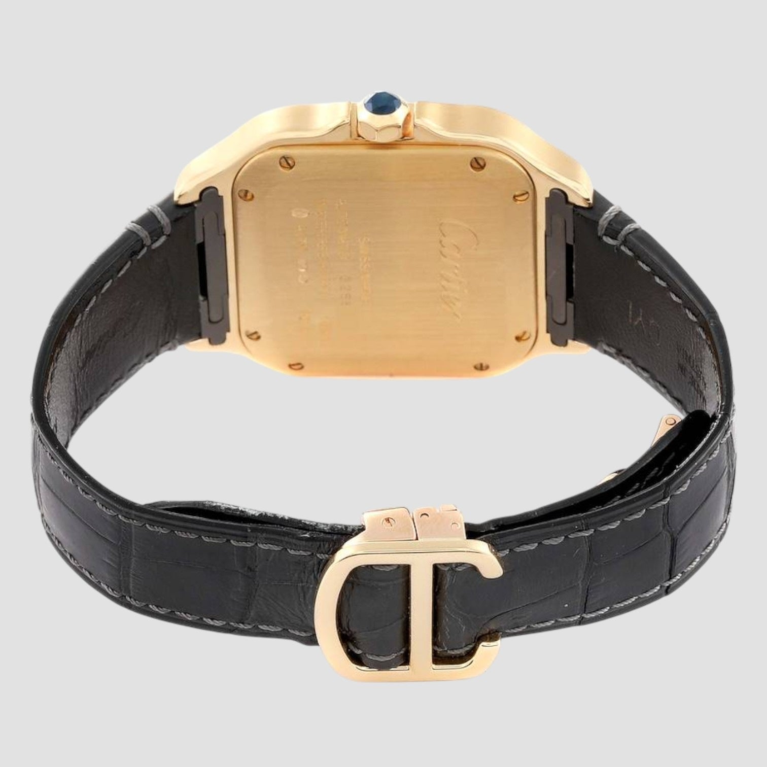 Santos Midsize Yellow Gold Diamond Mens Watch