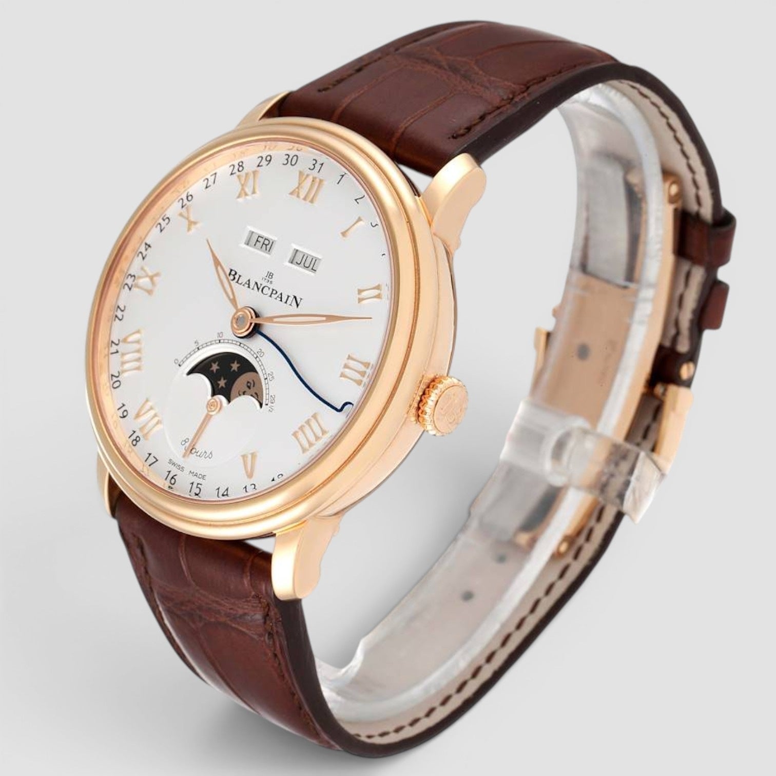 Villeret Complete Calendar 8 Days Rose Gold Watch
