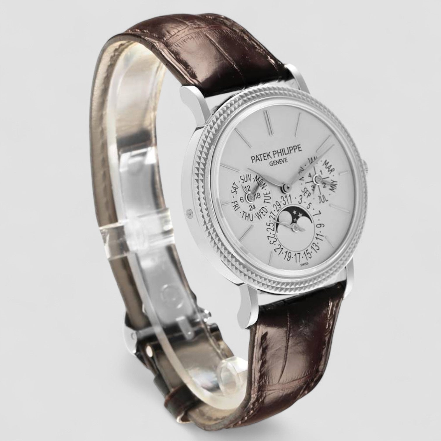 Perpetual Calendar Silver Dial 18K White Gold
