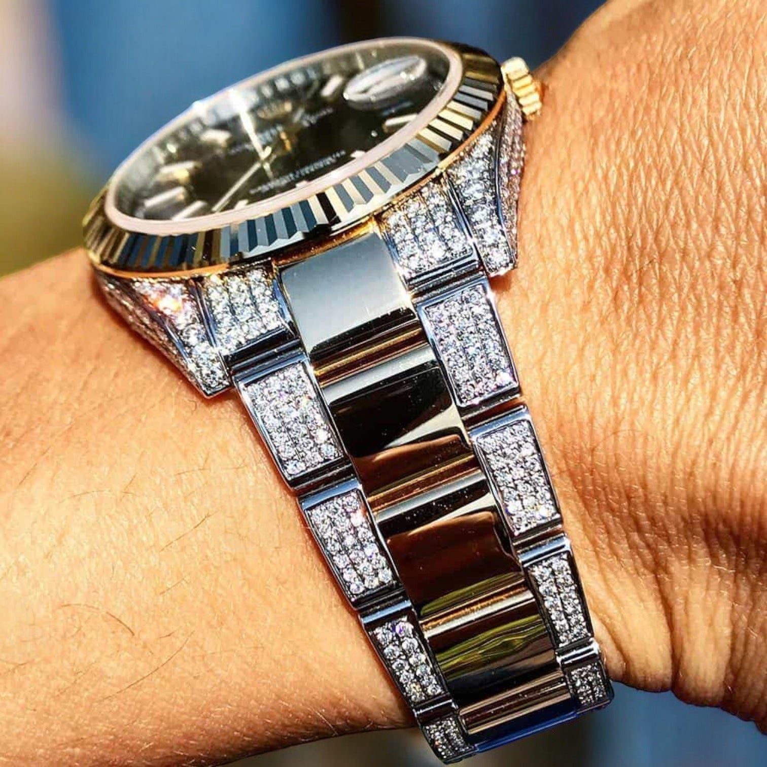 Datejust 41 – Oyster – Black Dial – Custom Diamond-Set - Iced out