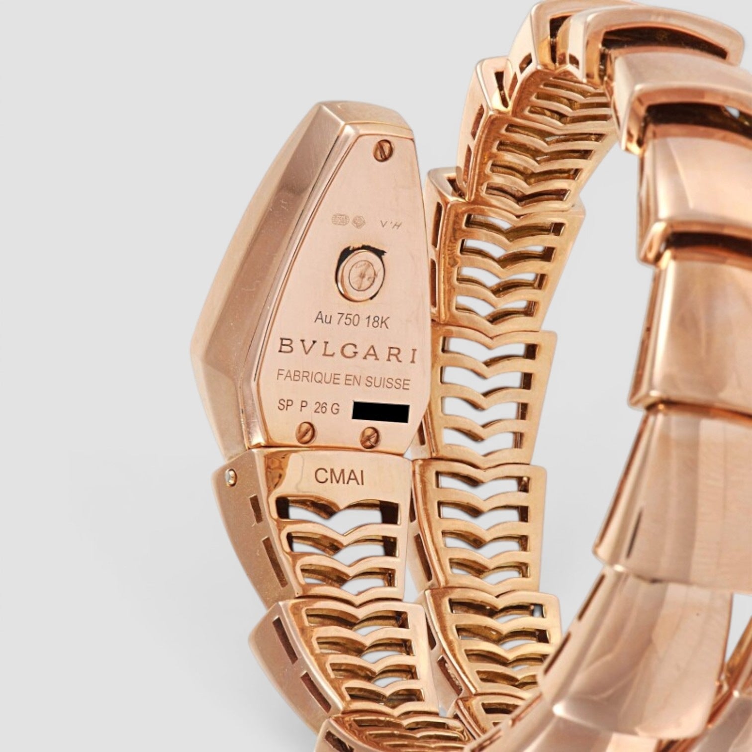 Serpenti 26mm 18K Rose Gold Diamond Black Dial
