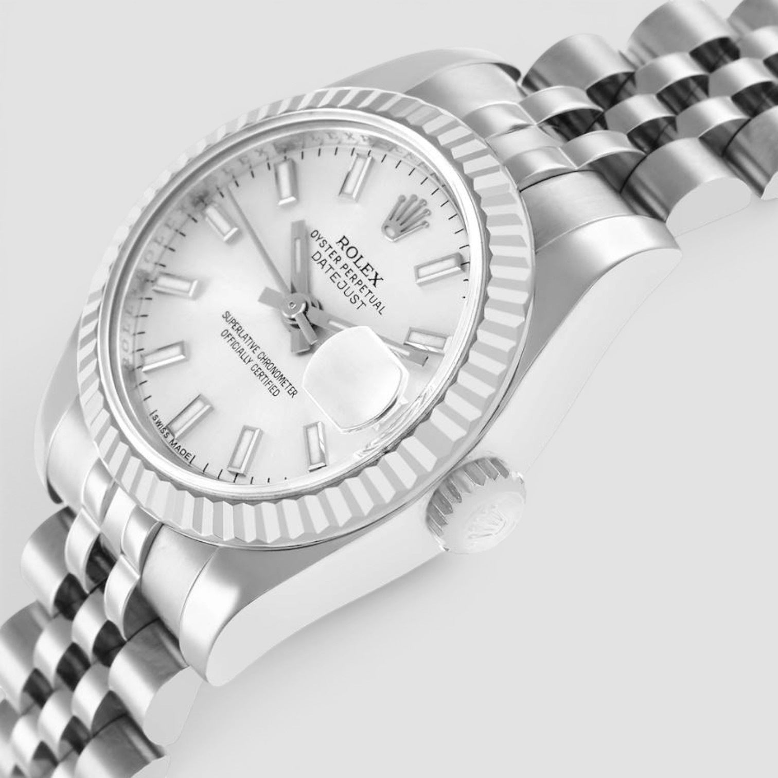 Lady-Datejust 26mm Steel & White Gold Silver Dial