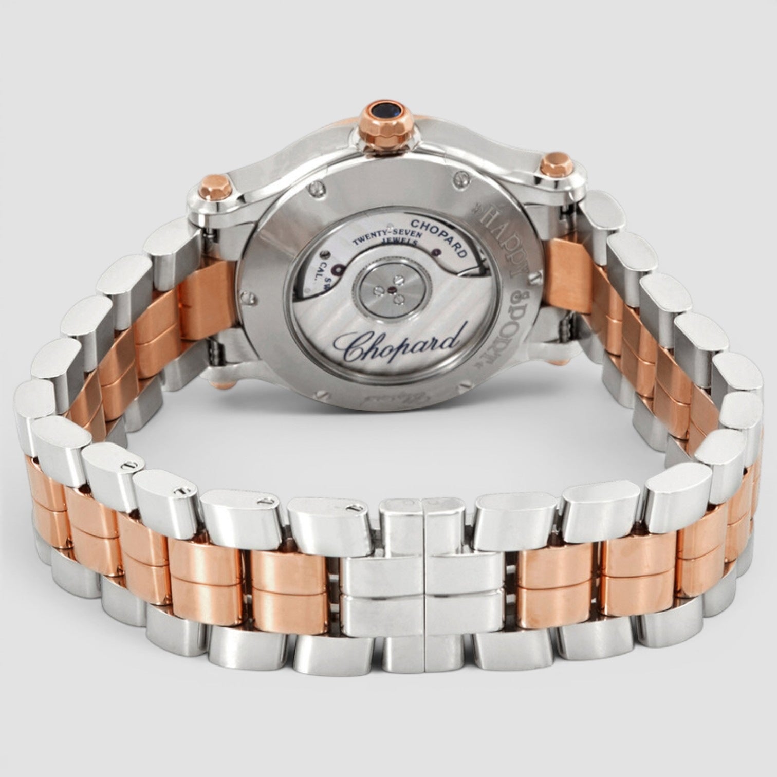 Happy Sport 30mm Gold & Steel Diamond Mother-of-Pearl Dial