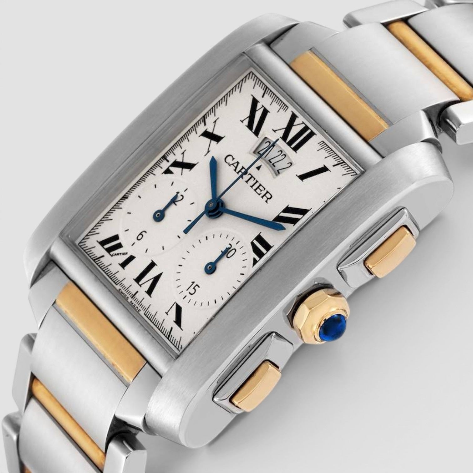 Tank Francaise Steel Yellow Gold Chronograph Mens Watch