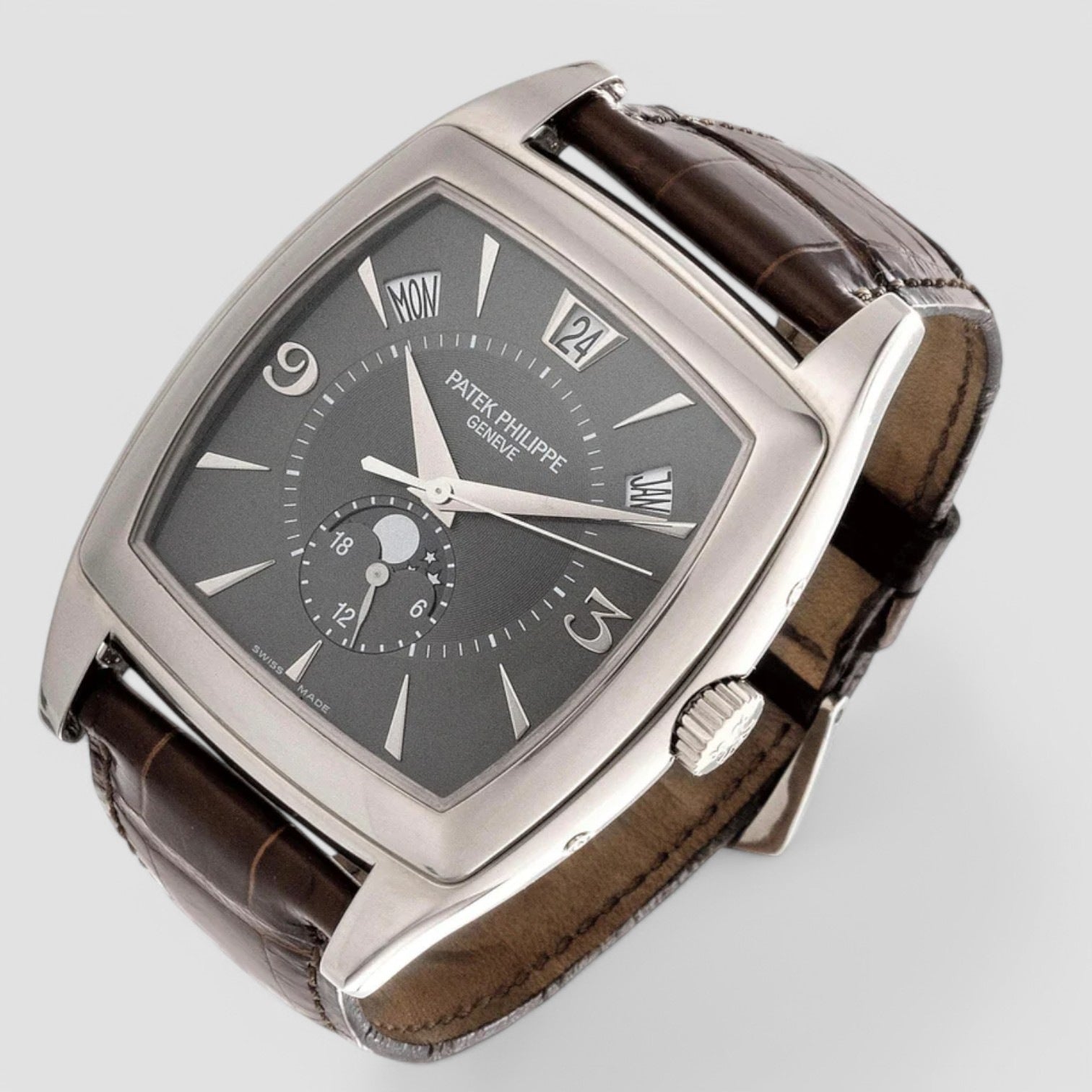 Gondolo Calendario 5135G 18K White Gold Grey Dial