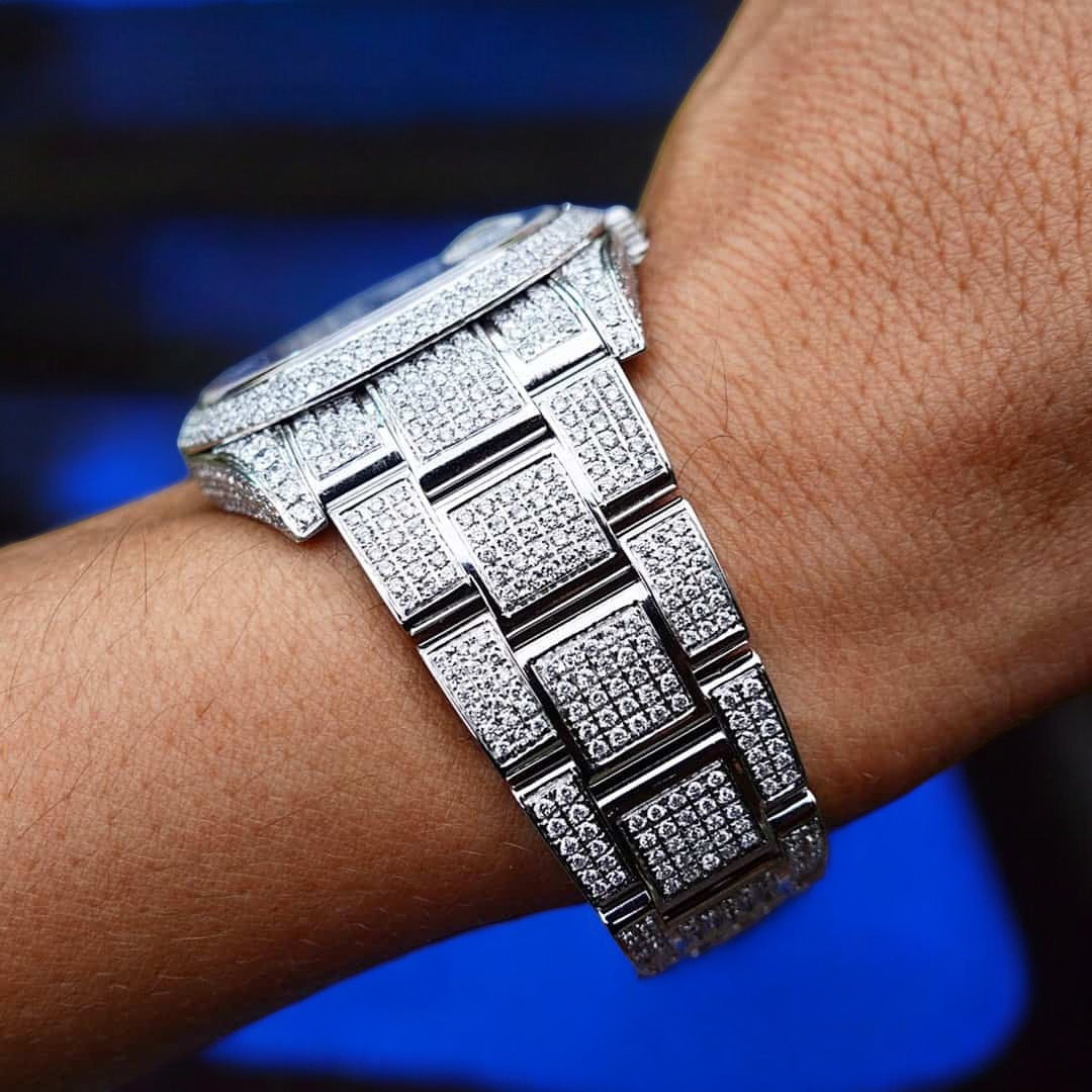Datejust 41 – Oyster – Azzurro Dial – Custom Diamond-Set (Pavé Bezel) - Iced Out