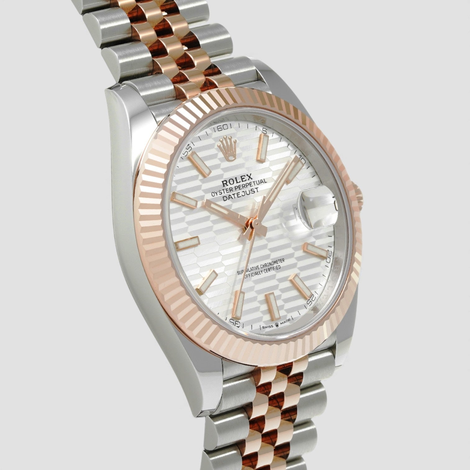 Datejust 41 Jubilee Steel 18K Rose Gold Silver Motif