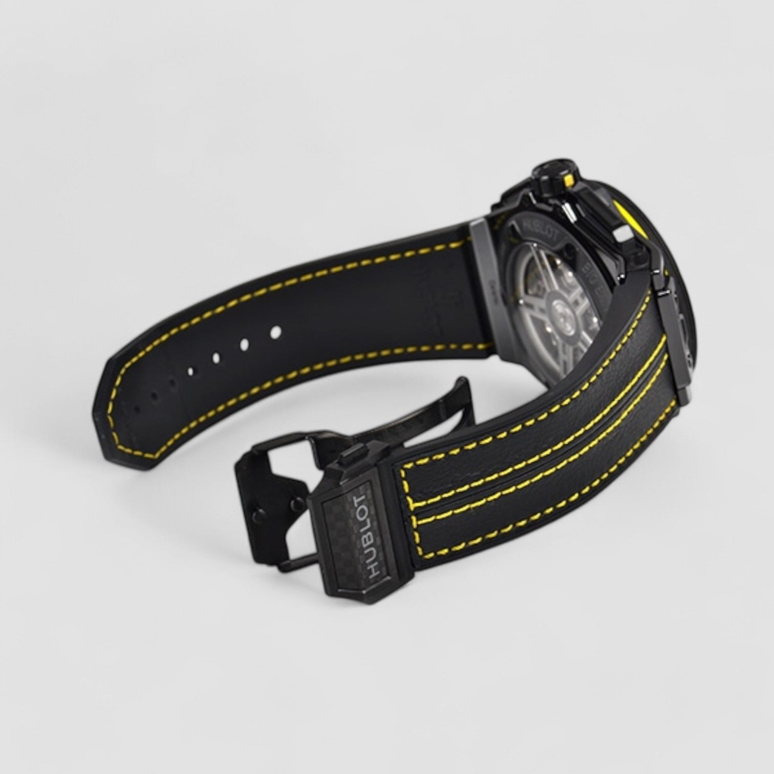 Big Bang Unico Ferrari Skeleton Yellow Arabic Carbon Fiber Bezel