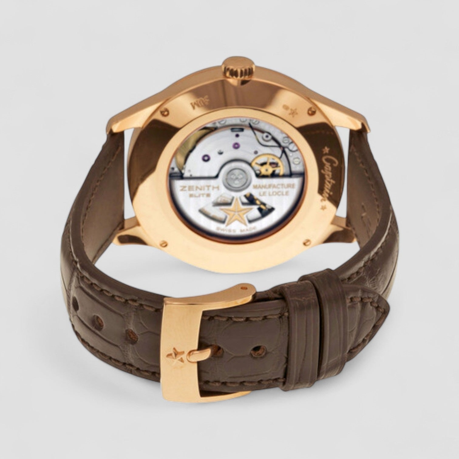 Captain Moonphase Silver Dial 18kt Rose Gold Men's Watch