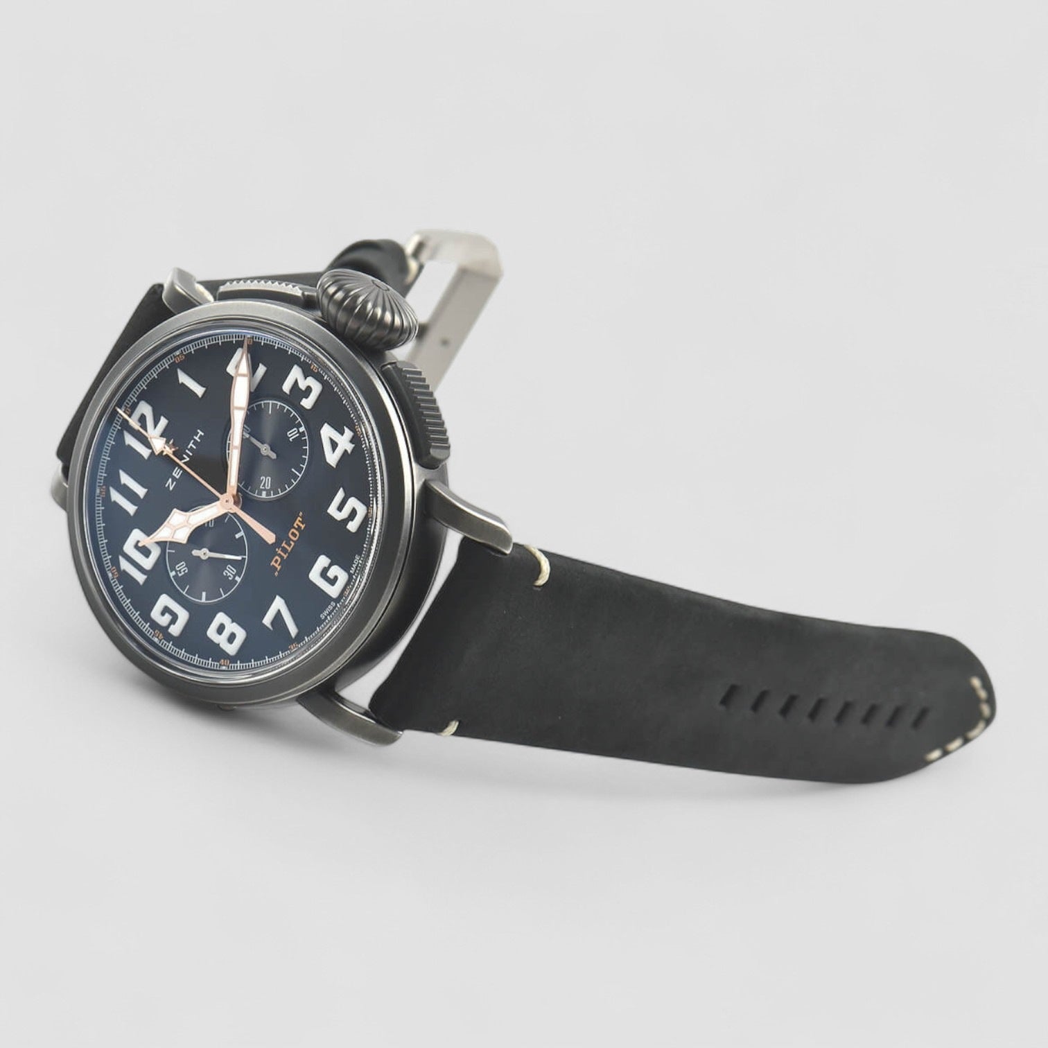 Pilot Type 20 Ton-Up Stainless Steel Black Arabic Dial