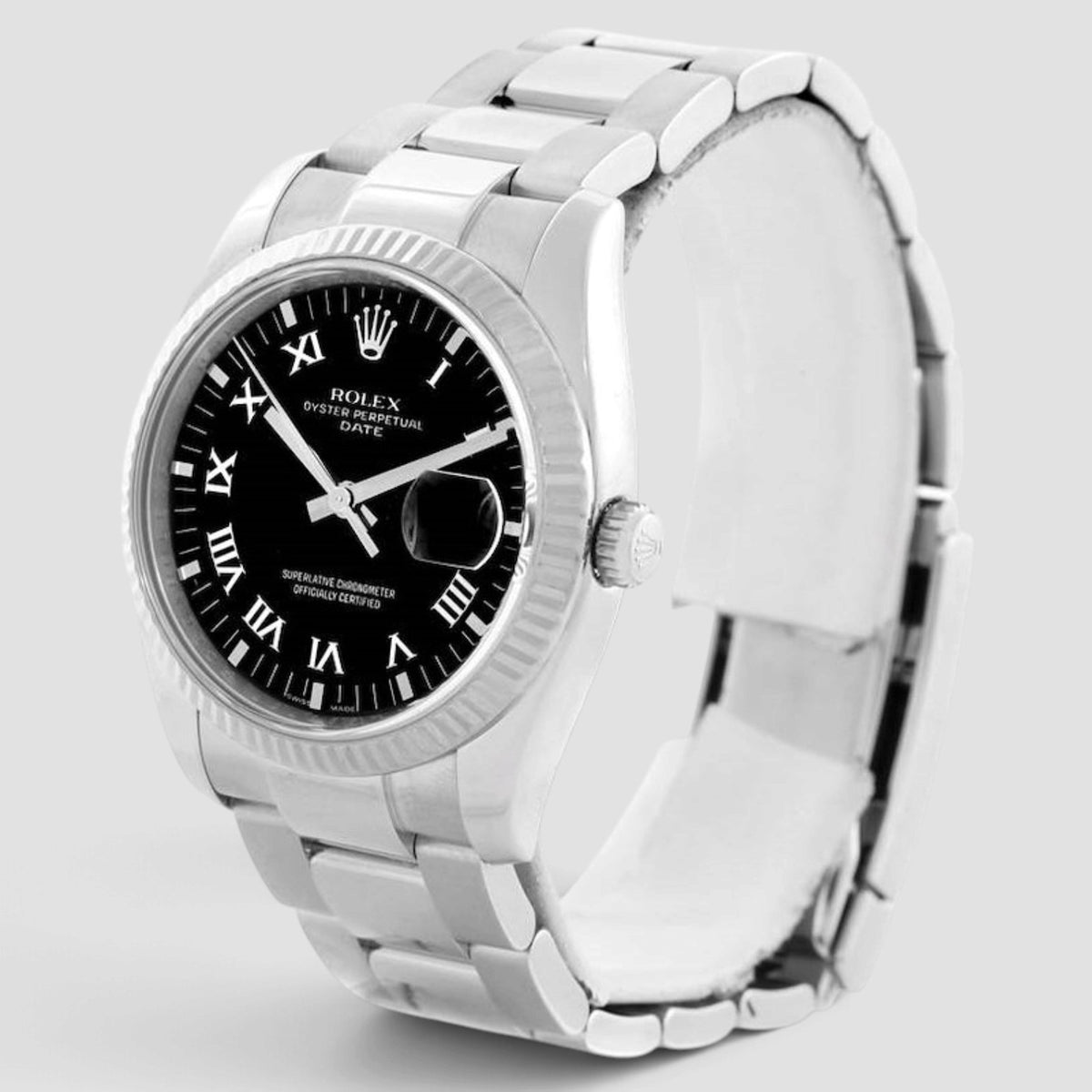 Oyster Perpetual Date 34 Black Roman Dial