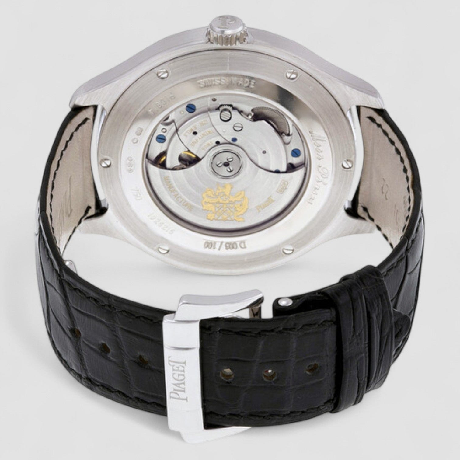 Emperador Cushion-Shaped Moon Phase Automatic 18kt White Gold Men's Watch