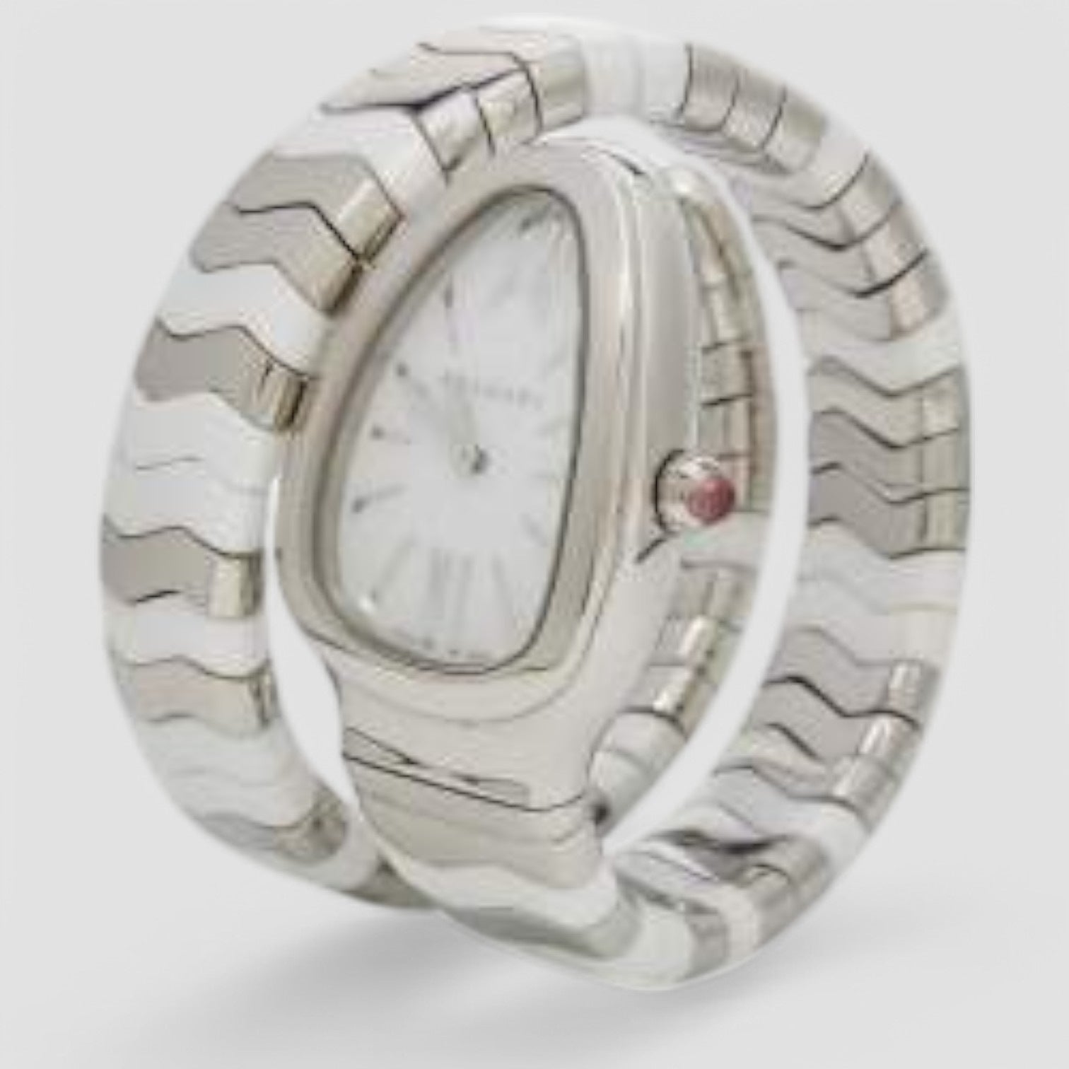 Serpenti Spiga White Lacquered Dial Quartz Ladies Watch