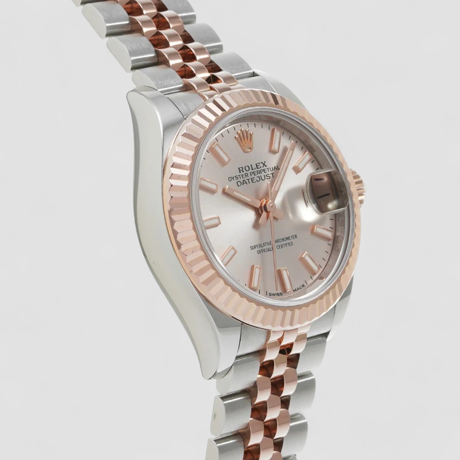 Lady-Datejust 28 Rolesor Rose Fluted / Jubilee / Sundust 28mm