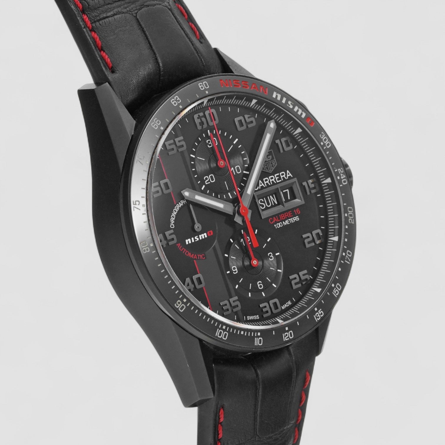 Heuer Carrera Day Date Special Edition Nissan NISMO Mens Watch