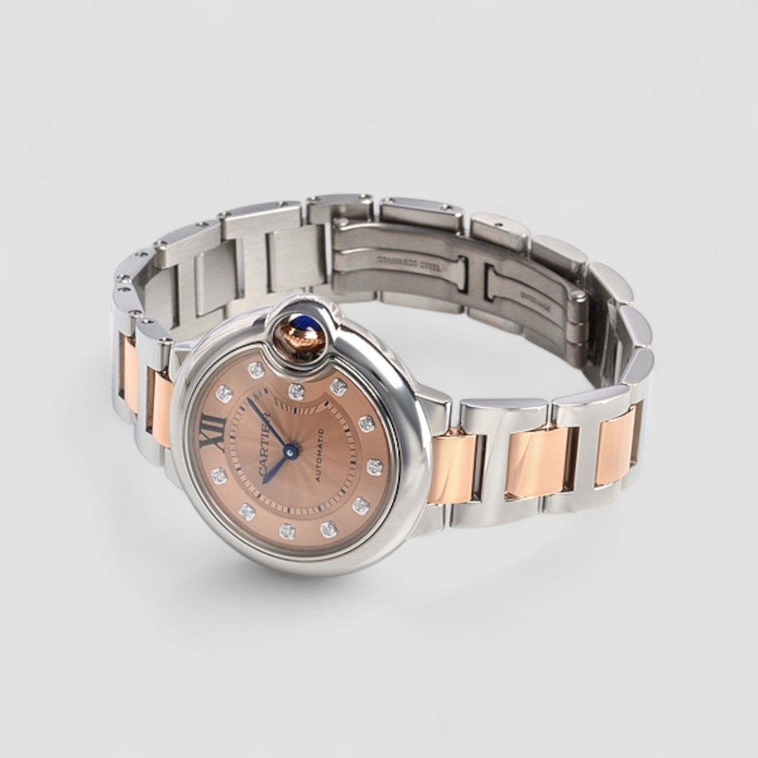 Ballon Bleu Rose Dial Gold Ladies Watch