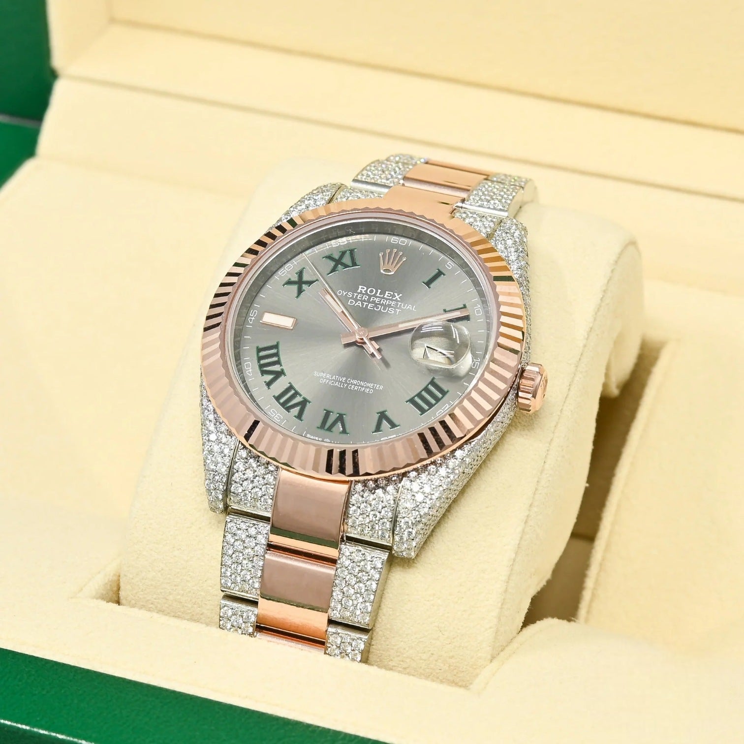 DATEJUST 41MM - WIMBLEDON FLUTED EVEROSE ICED Out