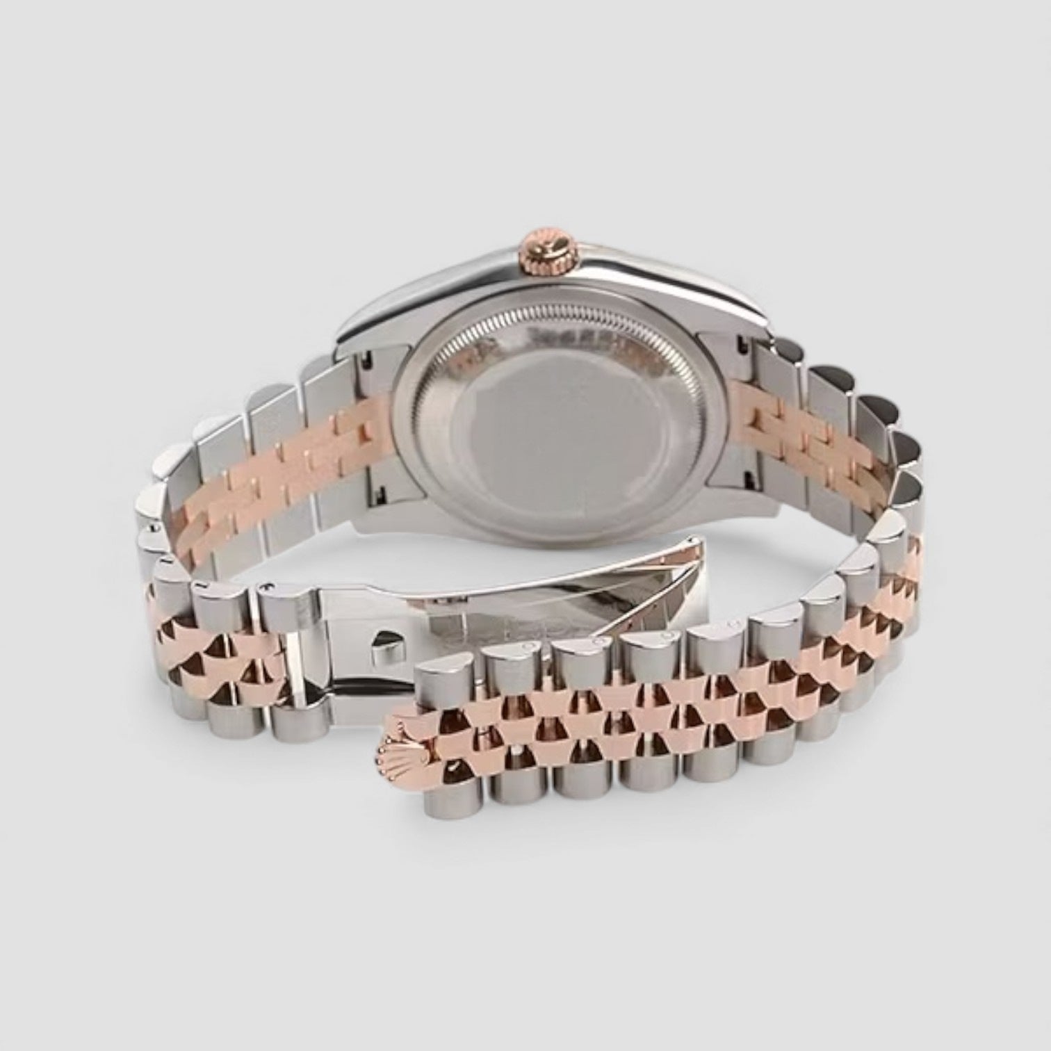 Datejust 36 Steel Rose Gold Black Diamond Dial Mens Watch
