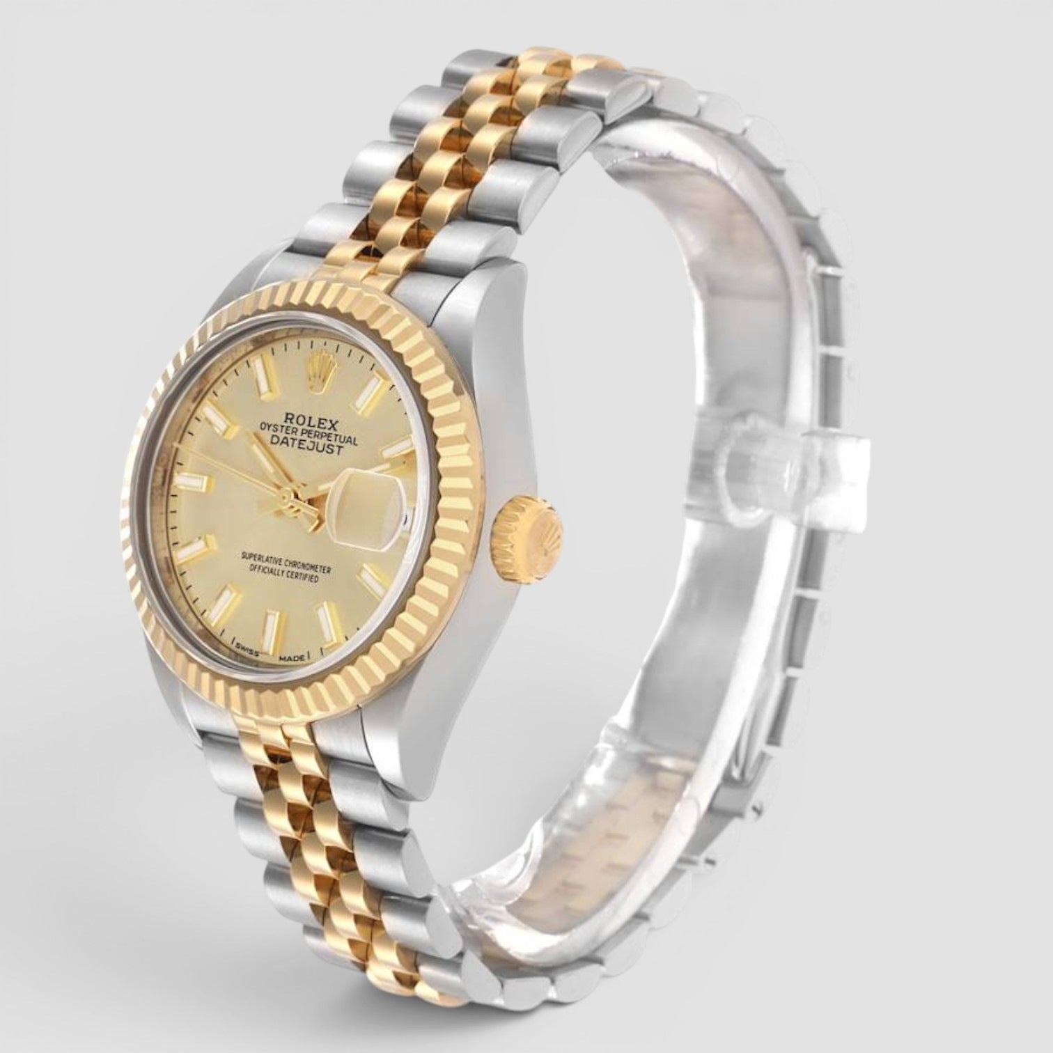Lady-Datejust Champagne Dial Two-Tone Jubilee