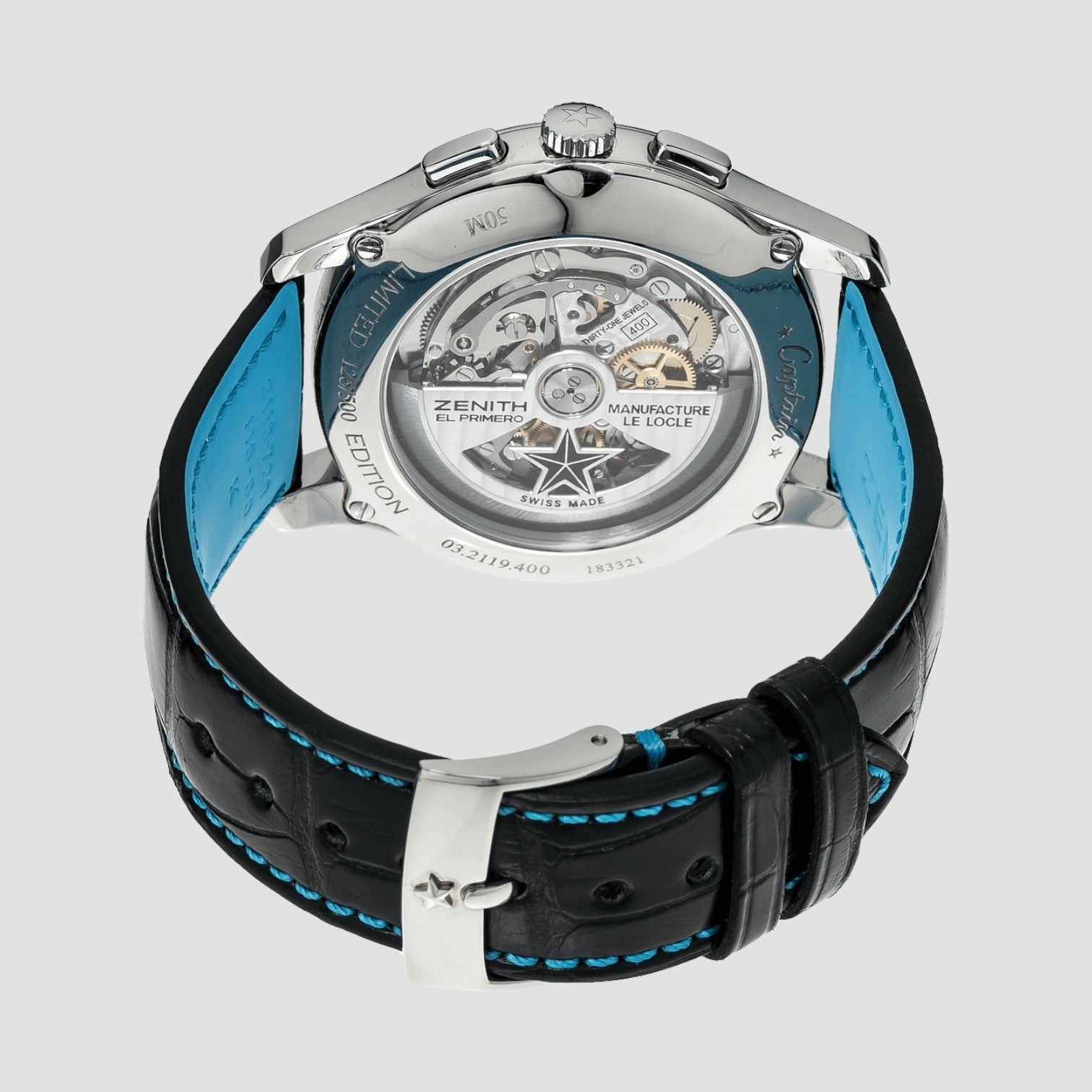 Blue Primero Captain Chronograph Stainless Steel Automatic 42mm