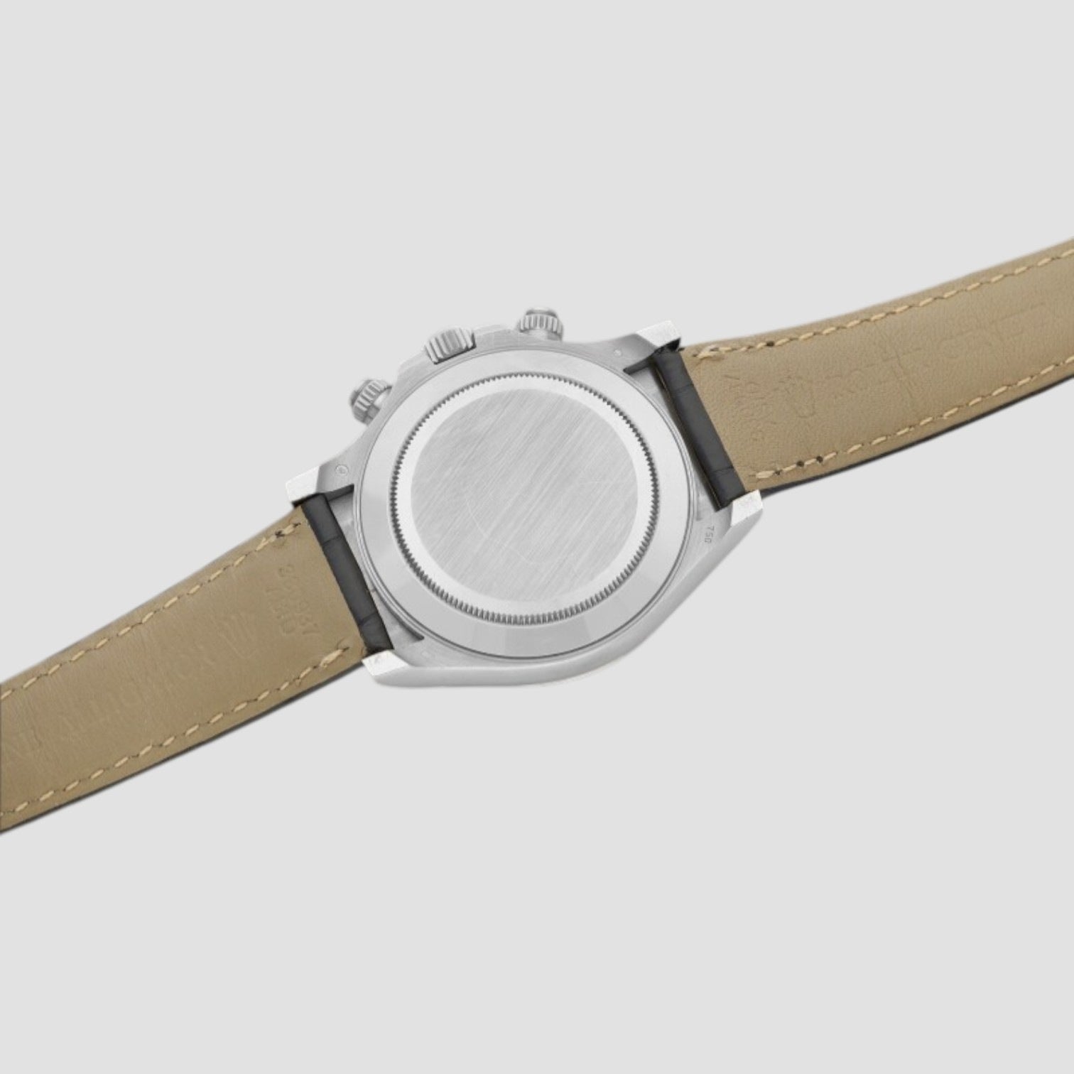 Daytona White Gold Blue Strap Chronograph Mens Watch