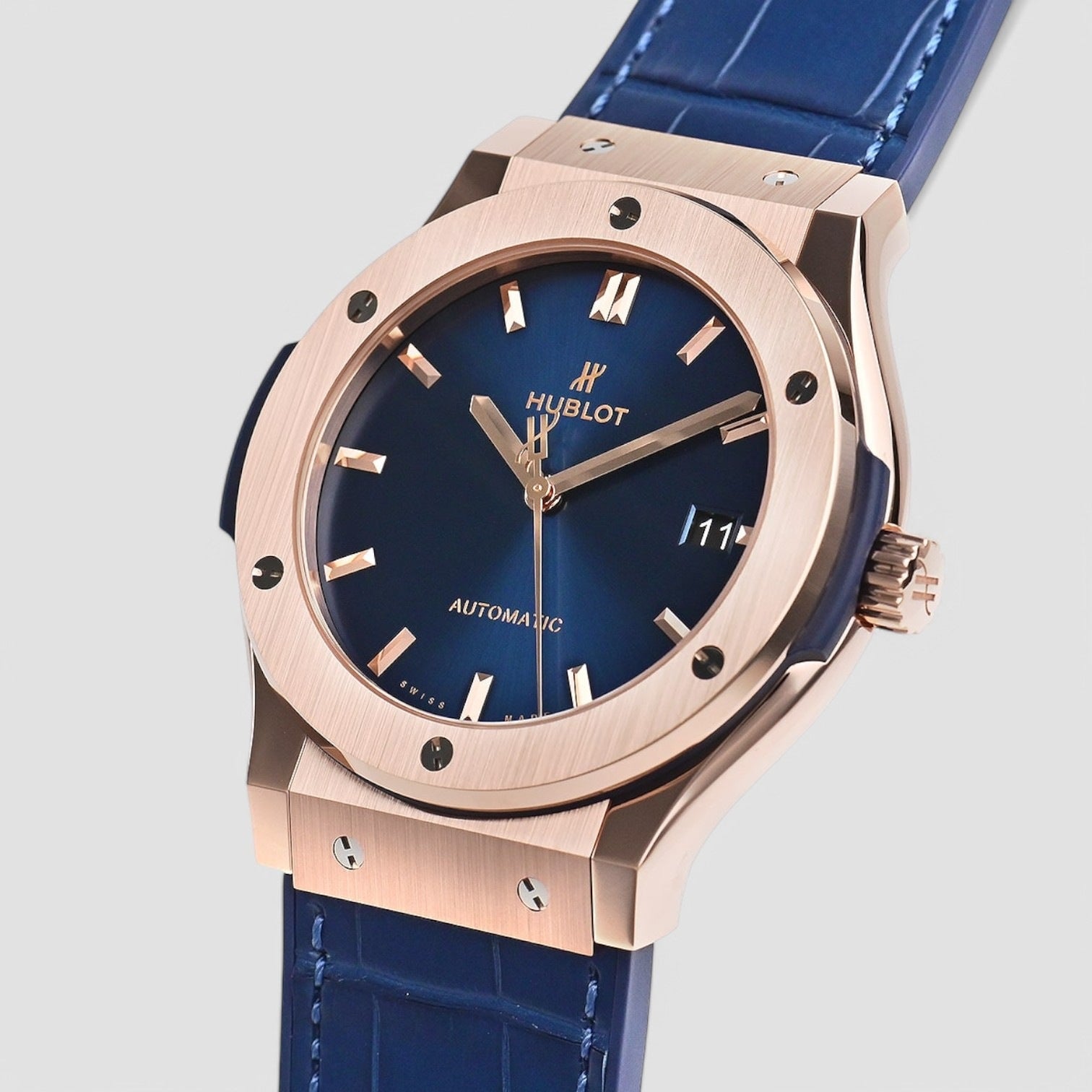 Classic Fusion Blue Sunray Dial 18kt King Gold Automatic Men's Watch