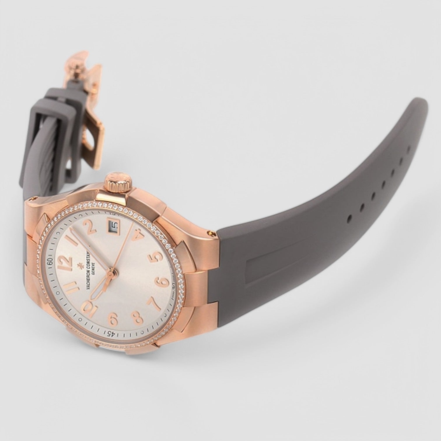 Overseas Silver Tone Dial Ladies Watch