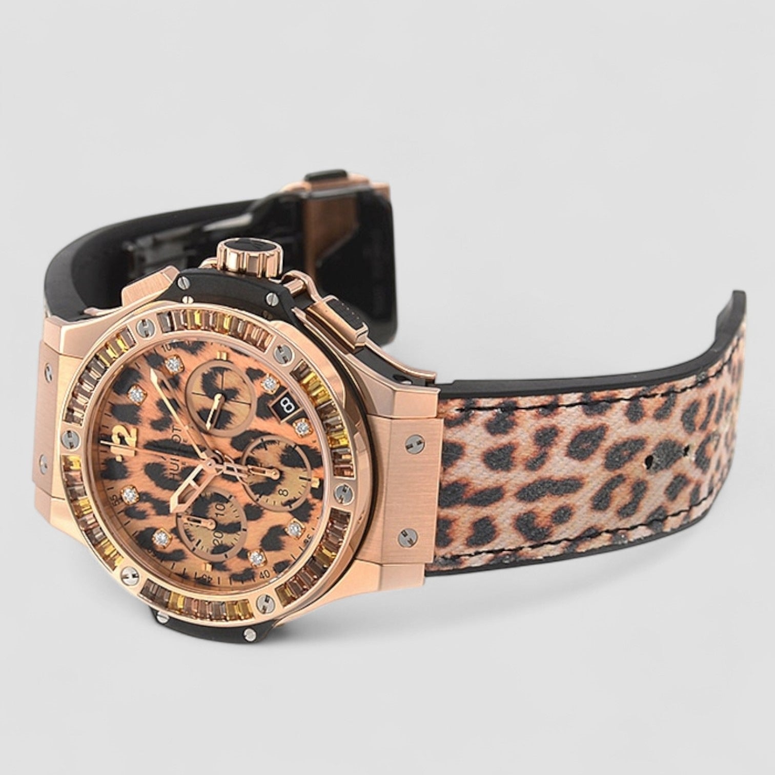 Big Bang Leopard Chronograph Automatic Diamond Ladies Watch