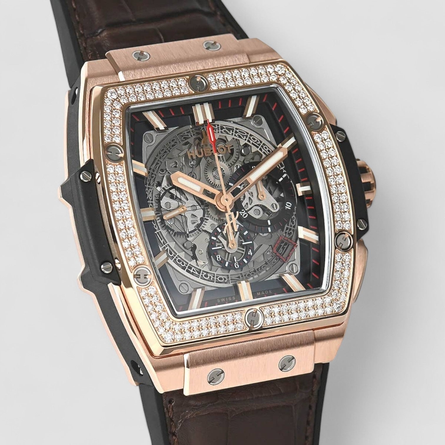 Spirit of Big Bang 18kt King Gold Diamond Men's Watch