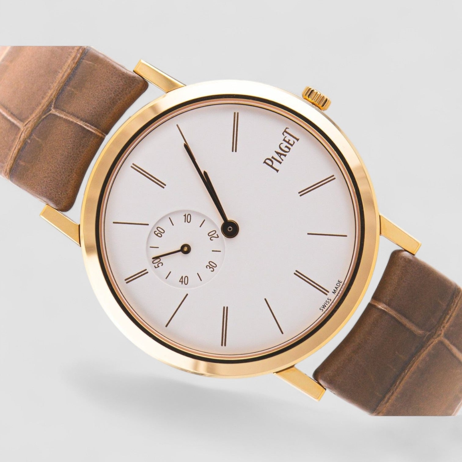 Altiplano White Dial 18kt Rose Gold Ladies Watch