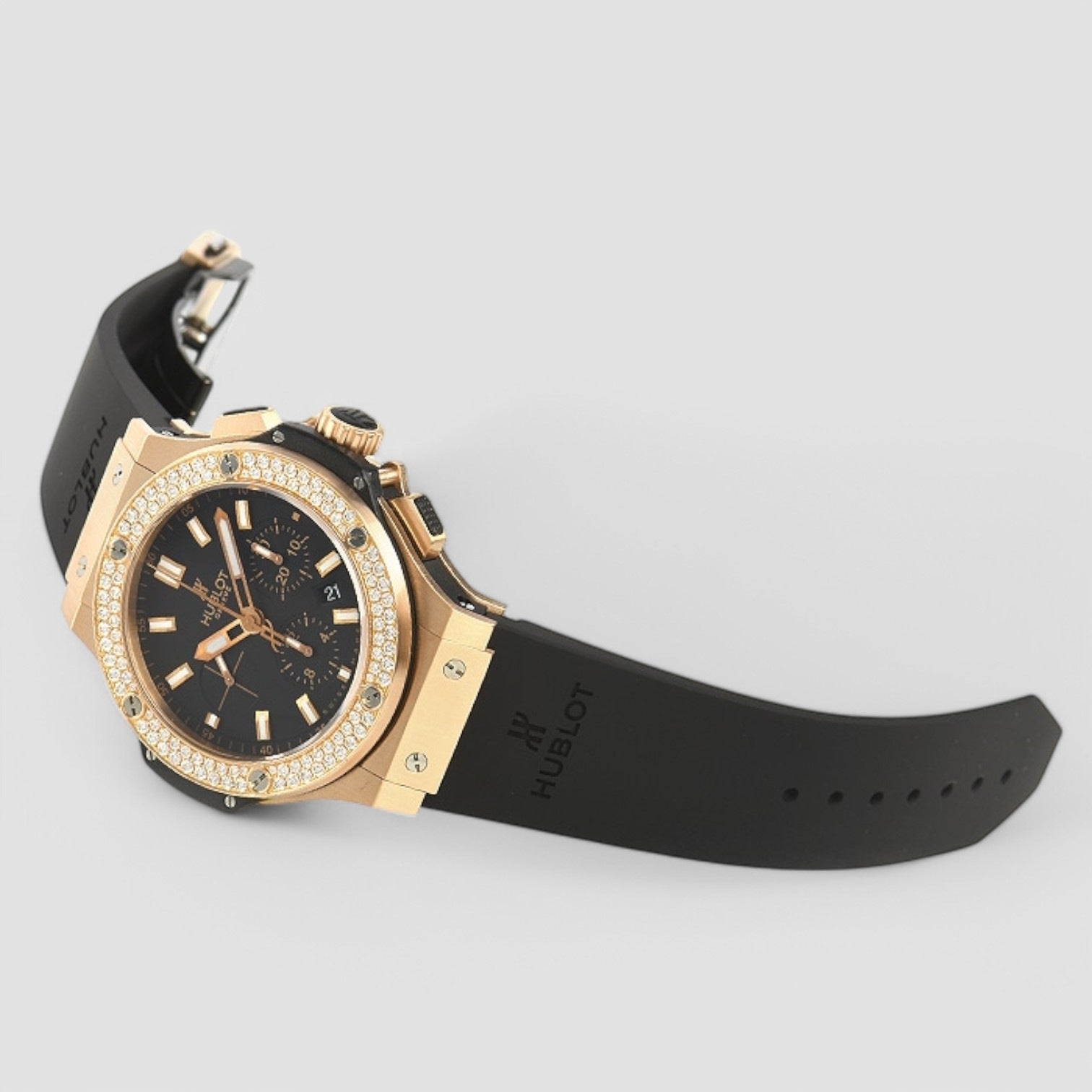 Big Bang 18kt Rose Gold Automatic Chronograph Diamond Men's Watch