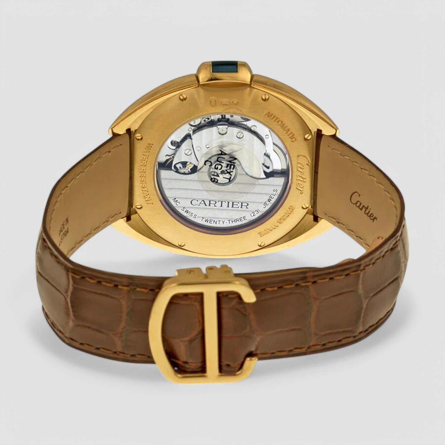 Cle Automatic Silver Flinque Dial 18kt Rose Gold Men's Watch