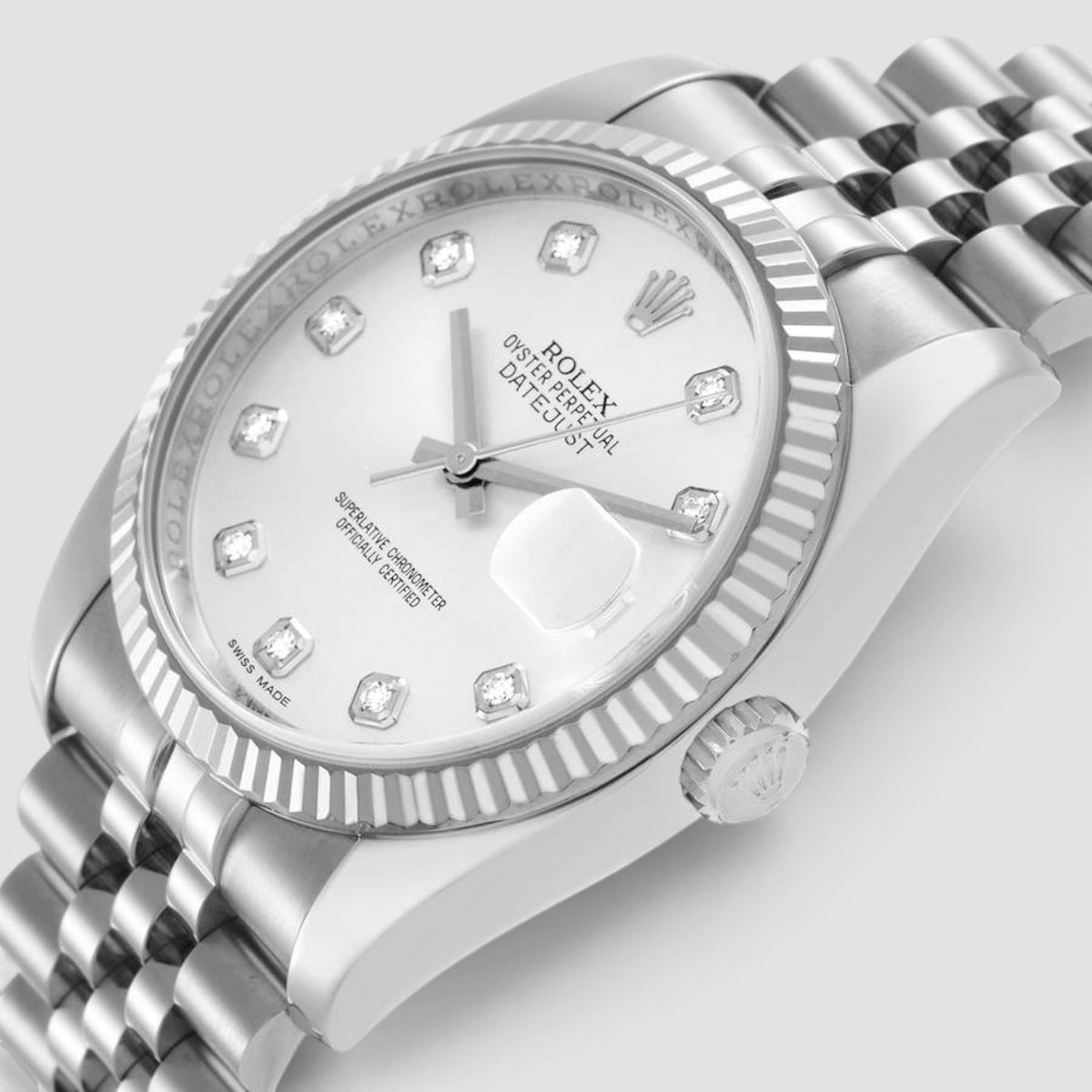 Datejust 36 Silver Diamond Dial Jubilee