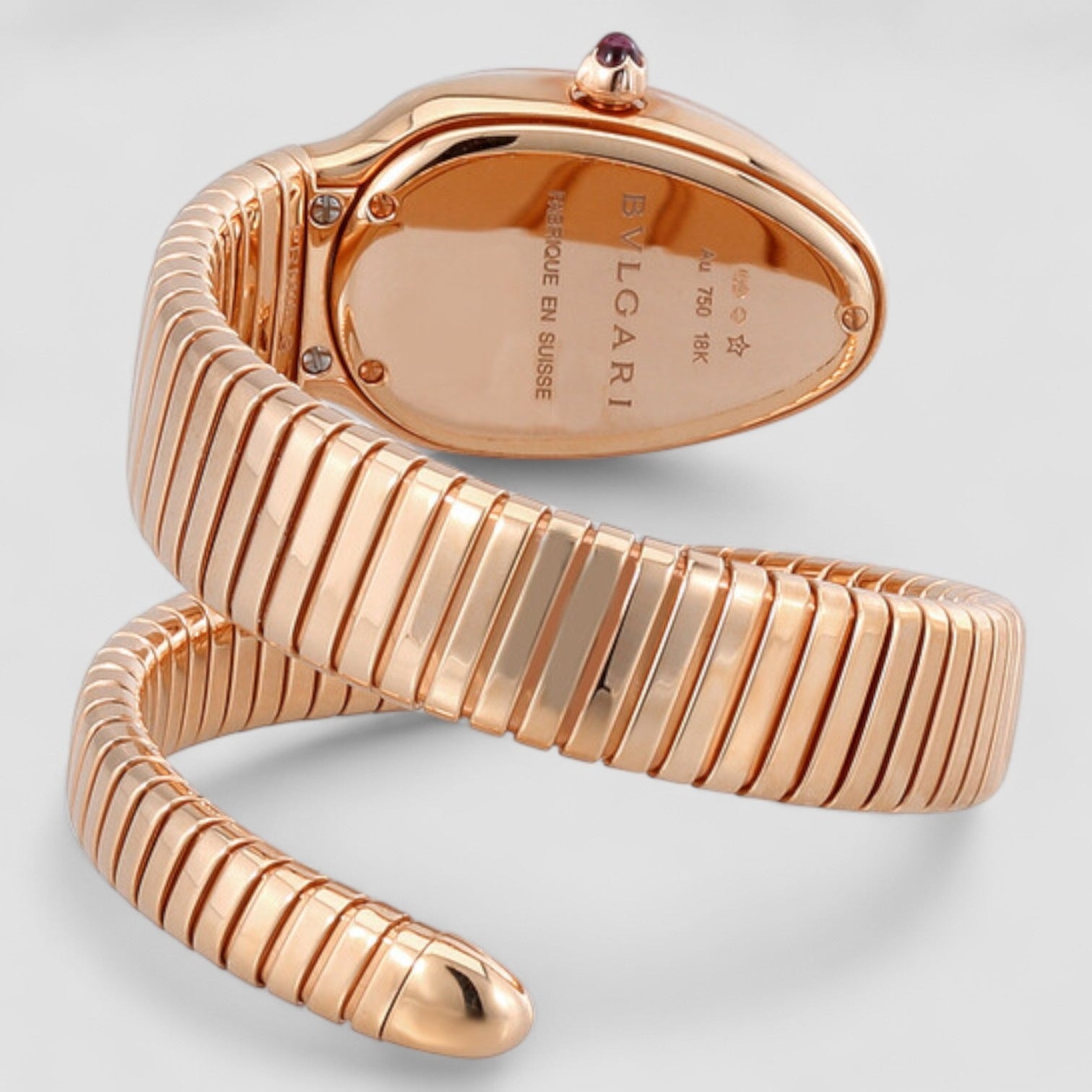 Serpenti Tubogas Black Opaline Dial 18k Pink Gold Quartz Ladies Watch