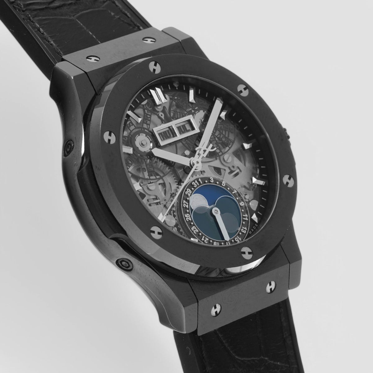 Classic Fusion Aerofusion Moonphase Black Magic Automatic Silver Dial Men's Watch
