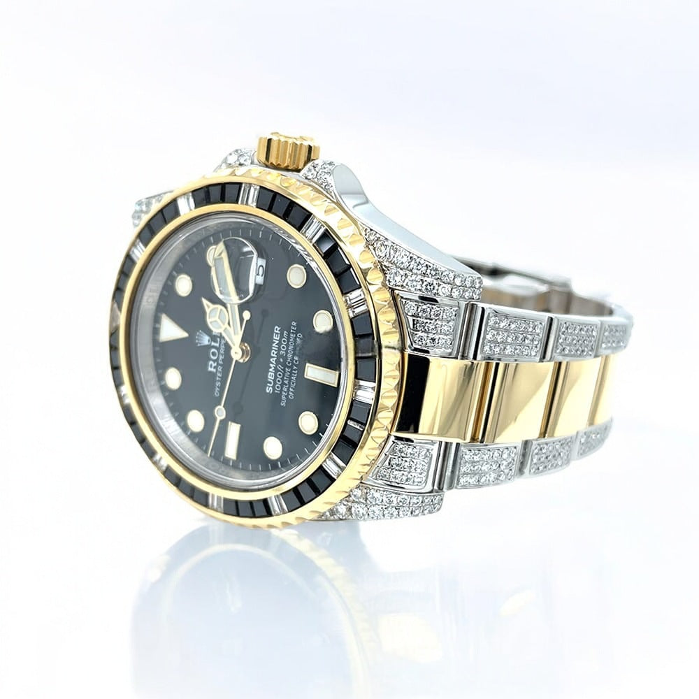 Submariner Date – Oyster – Custom Diamond & Black Onyx Bezel - Iced out