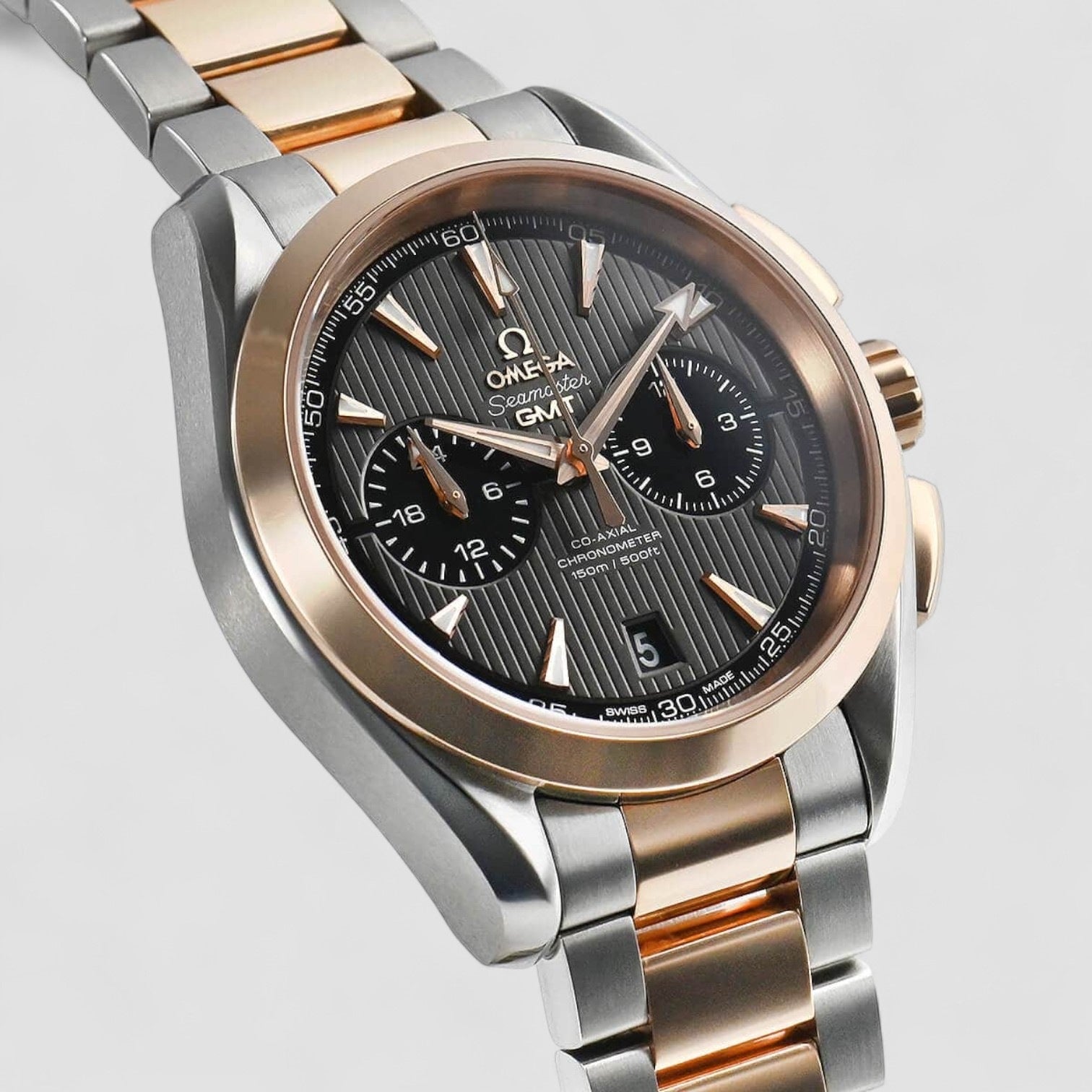 Aqua Terra GMT Steel Rose Gold Mens Watch
