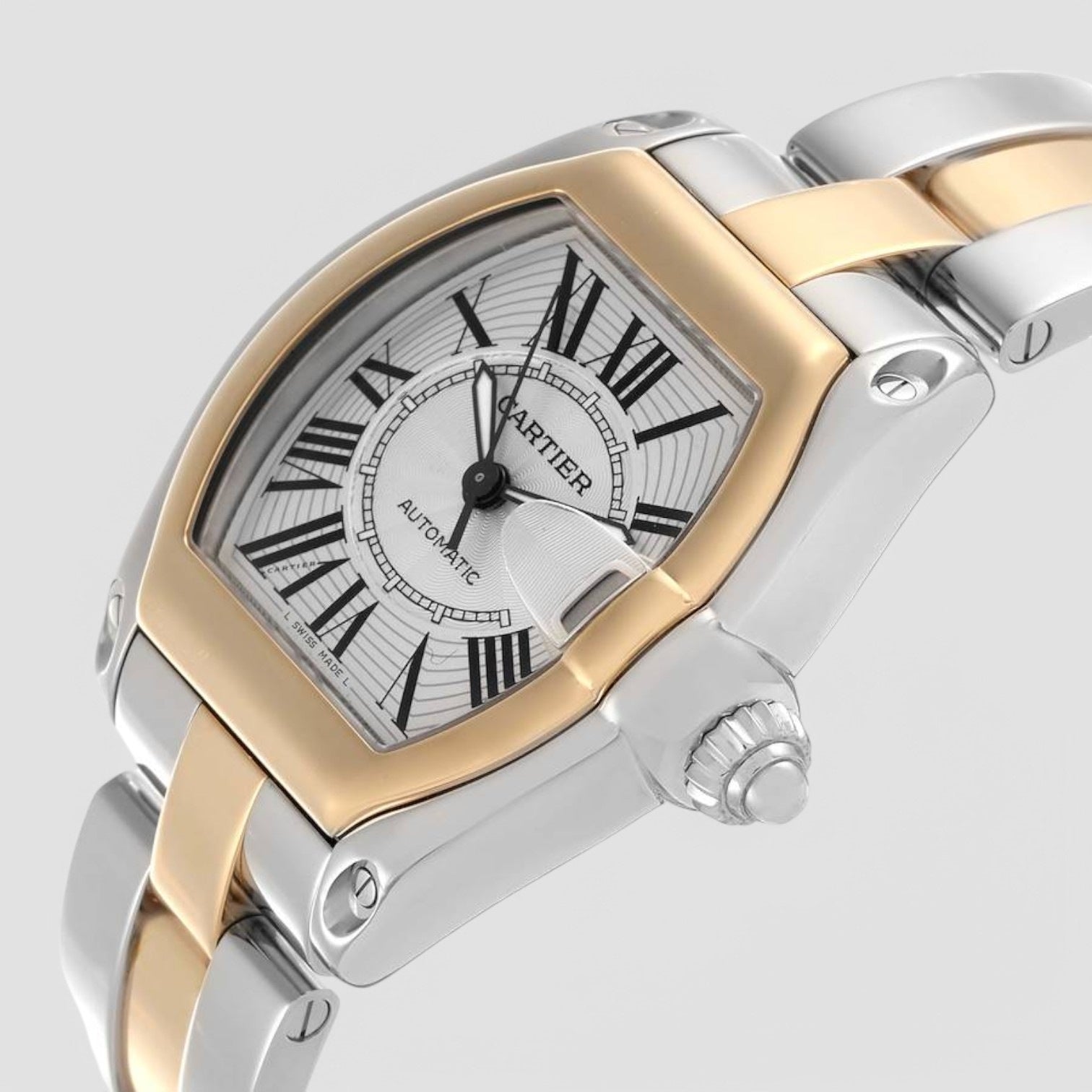 Roadster Steel Yellow Gold Silver Dial Mens Watch