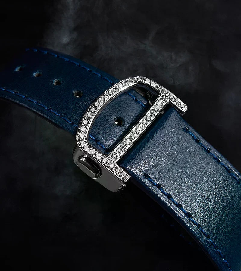 Santos De Cartier Iced Out Diamond – Roman Blue Dial