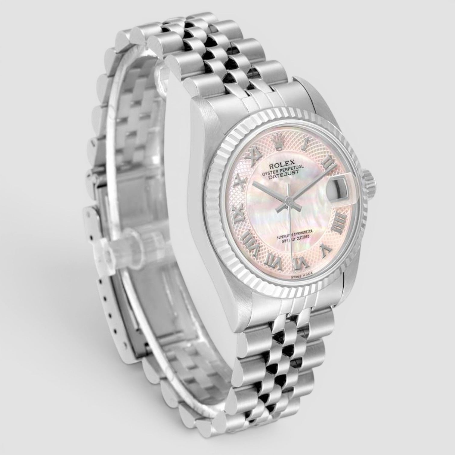 Datejust Midsize Steel White Gold MOP Dial Ladies Watch