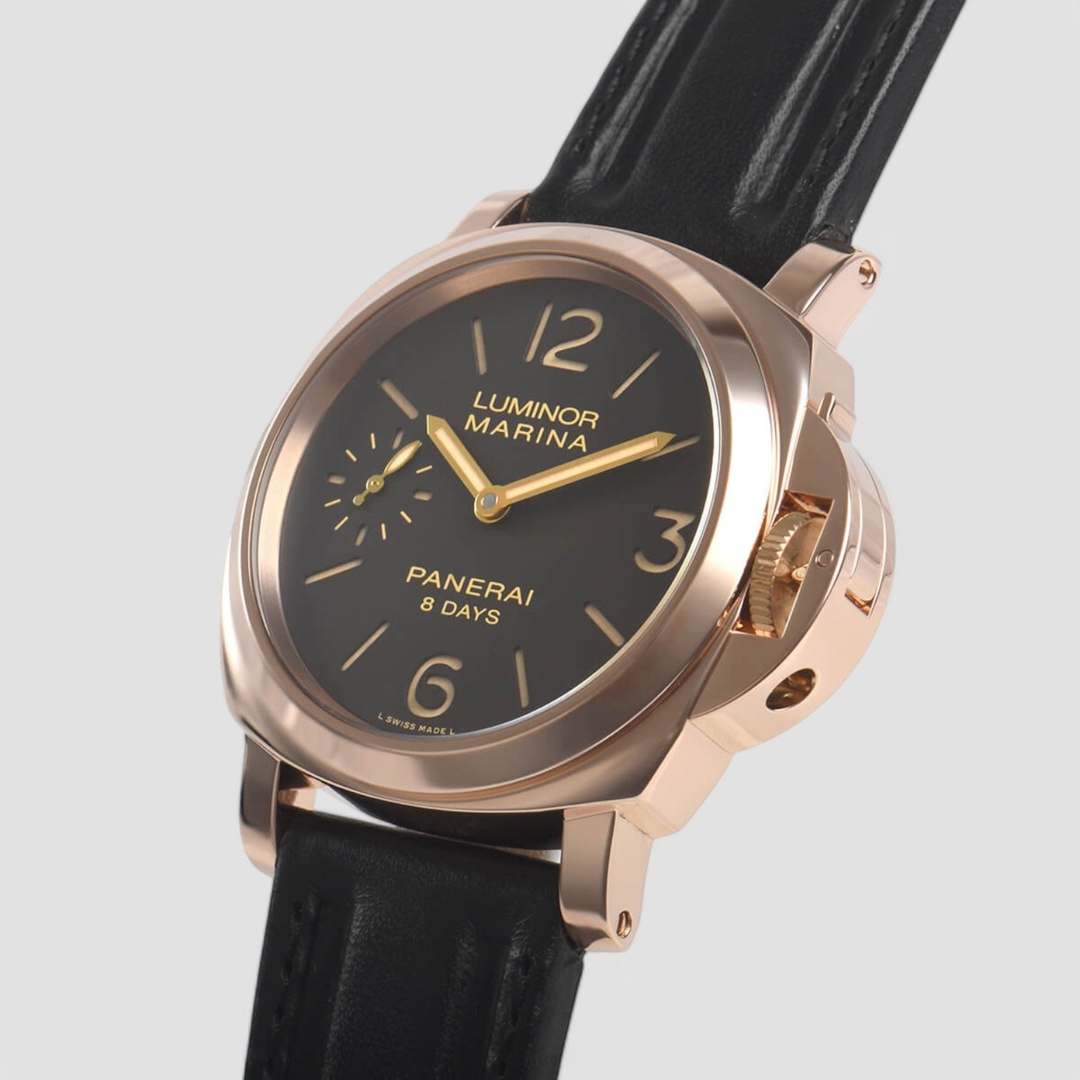 Luminor Marina Brown Dial 18kt Rose Gold Men's Watch