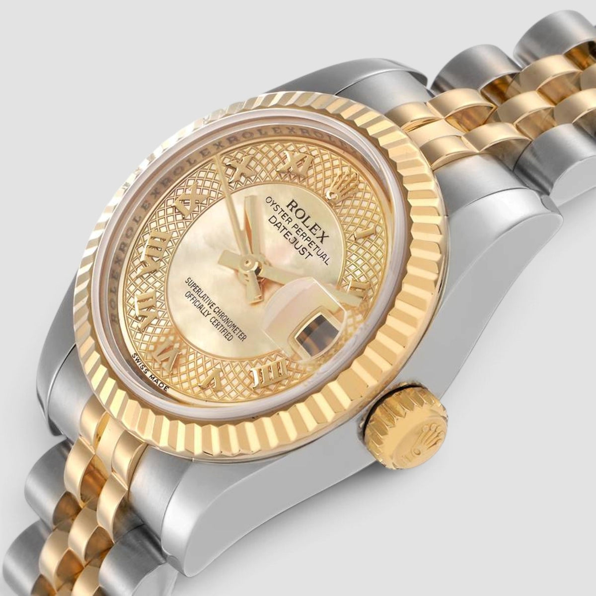 Lady-Datejust 26 Champagne Mother-of-Pearl Roman Dial Jubilee