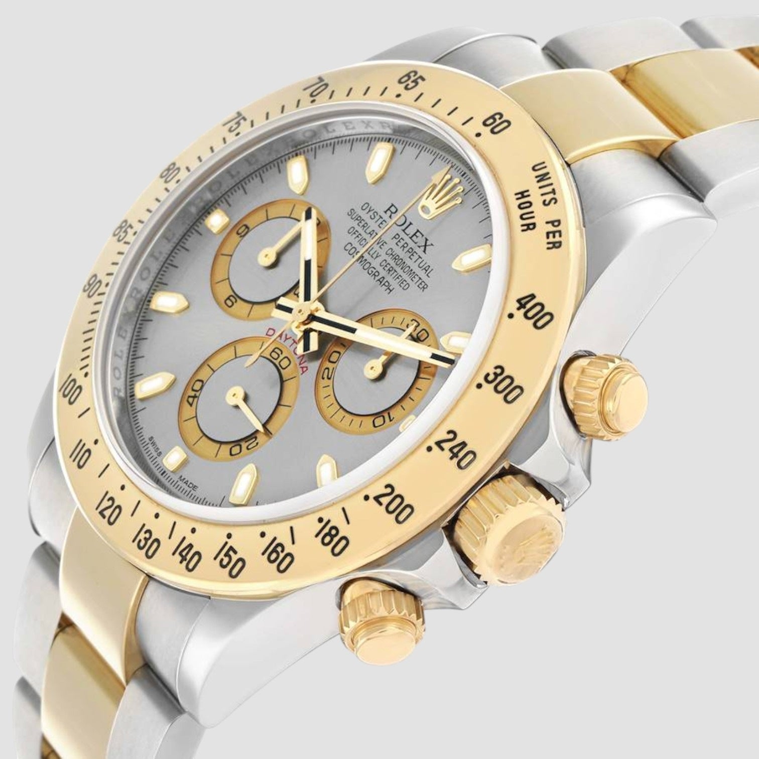 Cosmograph Daytona Grey Dial 18kt Yellow Gold Oyster Automatic Men's Watch