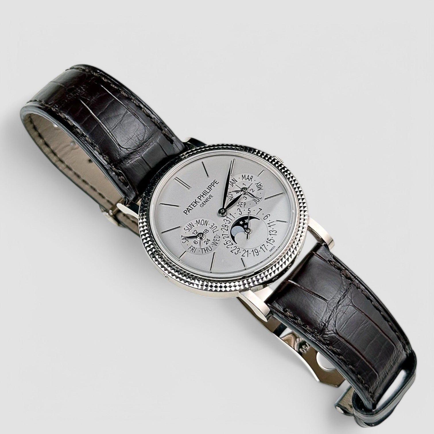 Perpetual Calendar Silver Dial 18K White Gold
