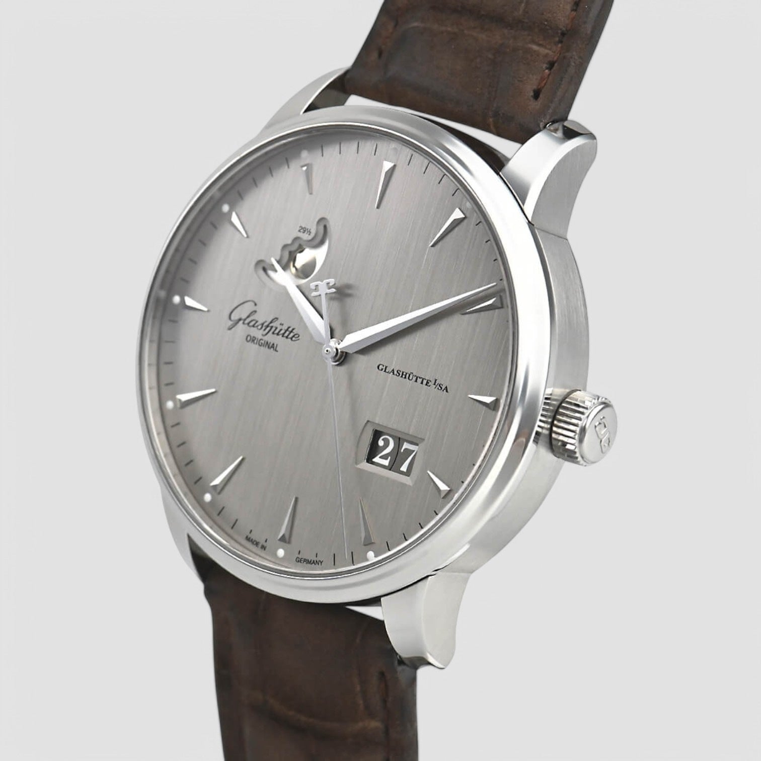 Senator Excellence Panorama Date Moonphase Automatic Silver Dial Men's Watch